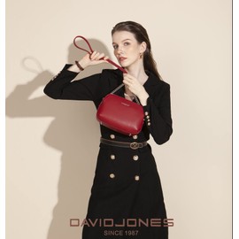 David Jones - Damen Mittelgroße Umhängetasche Viele Fächer - Frau Kleine Schultertasche Zip Reißverschluss PU Leder - Multi Taschen Handtasche - Messenger Crossbody Bag Handy Praktisch Cognac Braun