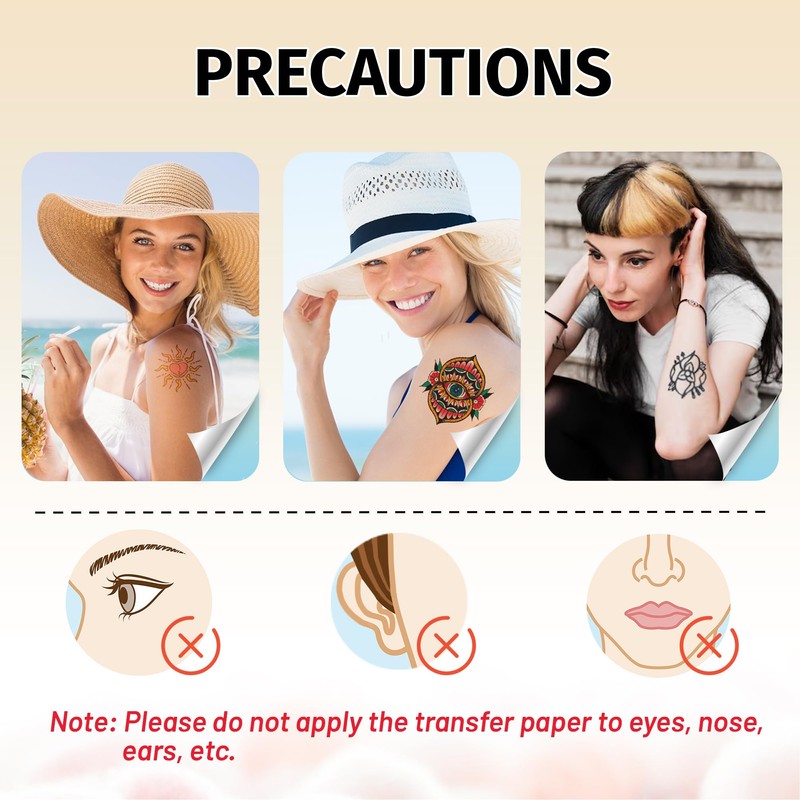 TransOurDream Tru-Temporary Tattoo Stickers Clear A4 5 Sets (A+B) Inkjet/Laser