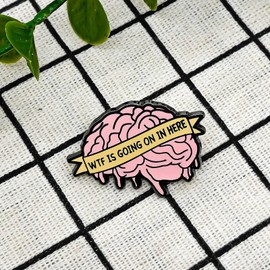 Wtf Is Going On In Here Enamel Pin - Fun Series - Enamel Lapel Pin - Plated Badge for Clothing, Bags, and Lanyards