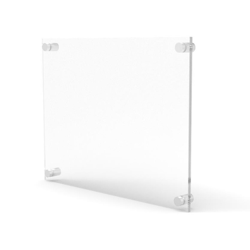 FixtureDisplays Clear Sign Name Holder Plexiglass 6X6 Wallmount Poster Frame