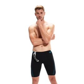 Speedo Men's Hyper Boom Splice II Swim Trunks Black/Blue, 1