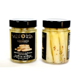 El Navarrico - Asparagus with Mustard Dressing | Traditional Agriculture | Natural and Fresh | Navarra | 600g Jar