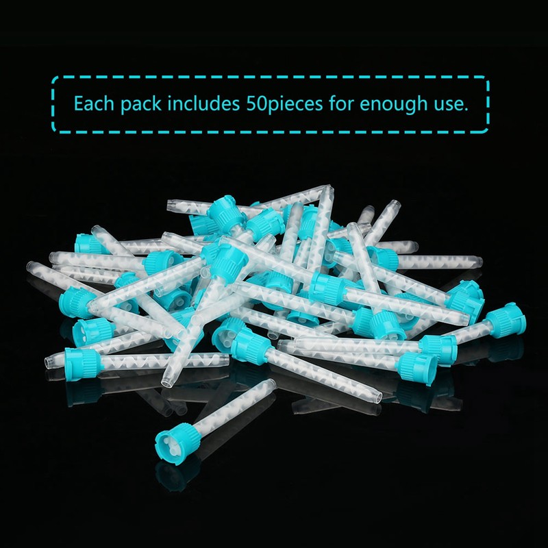 50PCS Disposable Dental Intraoral Mixing Tips Silicone Rubber Mix Propotion
