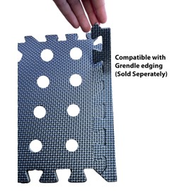 Grendle 30.5 x 30.5 x 1cm 8 pc Black Interlocking Foam Drainage Mat for Hot Tubs & Paddling Pools