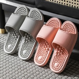 Non-Slip Acupressure Indoor Bathroom Slippers Bathroom Grey (Men's) 2ea