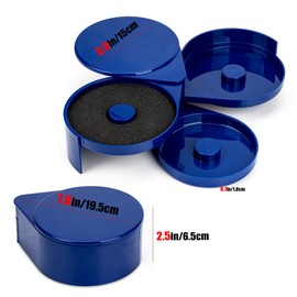 CAIRIAC 3 Tier Bar Glass Rimmer, Margarita Salt Rimmer for Cocktails, Plastic Drink Rimmer Tray Glass Rimming Box for Salt Sugar Lime Juice with Sponge, Bar Accessories Gift Bartender Tools (Blue)