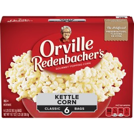 Orville Redenbacher’s Microwave Popcorn, Kettle Corn, 3g Fiber Per Serving, 3.28 oz., 6-Count (6 Boxes)