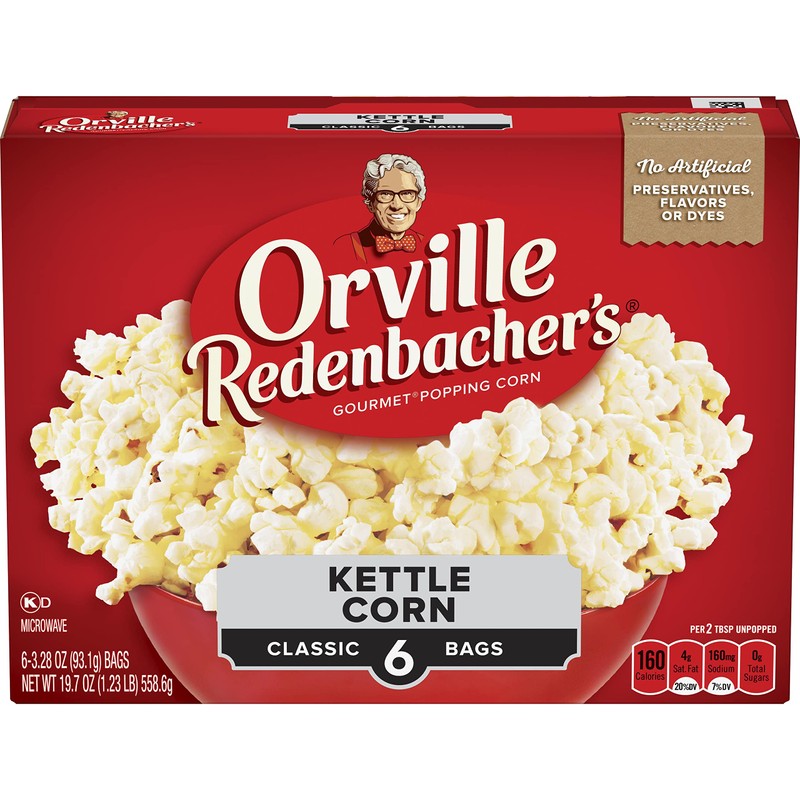 Orville Redenbacher’s Microwave Popcorn, Kettle Corn, 3g Fiber Per Serving,