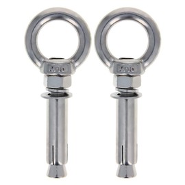 MroMax Expansion Lifting Eyebolt M10x70mm Eye Ring Bolt 3.94" Length 304 Stainless Steel Expansion Bolts with Nuts Eye Hooks Anchor Fastener for Concrete Wall Masonry Ceiling Silver 2Pcs
