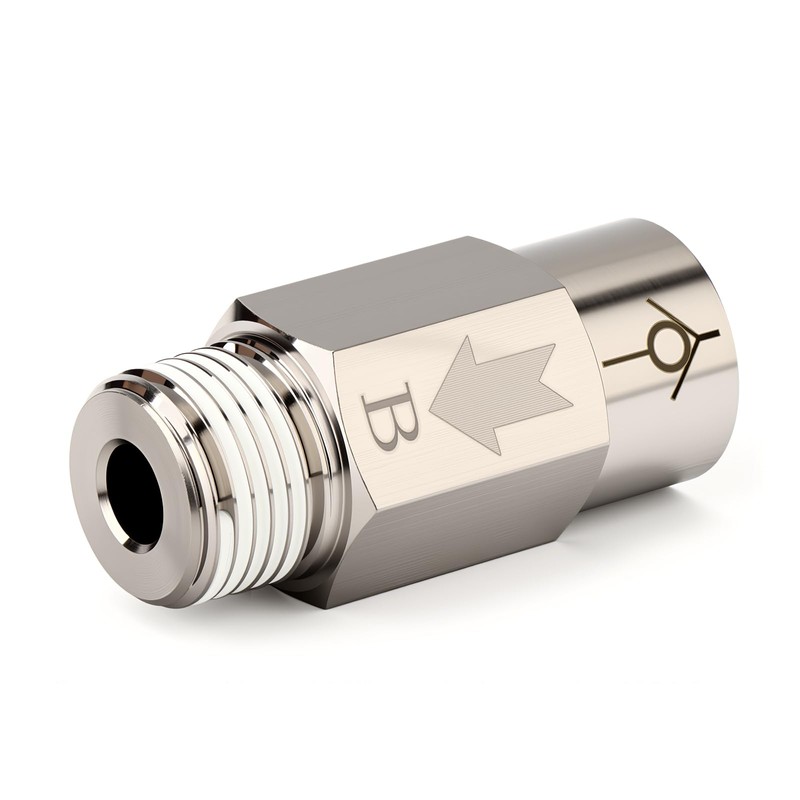 GASHER 2Pcs One-Way Non-return Check Valve 1/4" Male x 1/4"