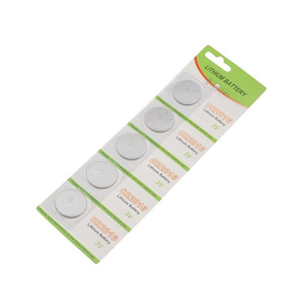 T&E Cr2016 Lithium Coin Cell Remote / Watch Battery (Pack of 5 Batteries)