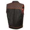 Milwaukee Leather Men's Black Club Style Leather Vest Accented w/Checkered