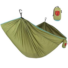 Grand Trunk Trunk Tech Single Hammock, Green/Aqua: Strong, Light, and Portable with Carabiners and Hanging Kit - Perfect for Outdoor Adventures, Backpacking, and Festivals