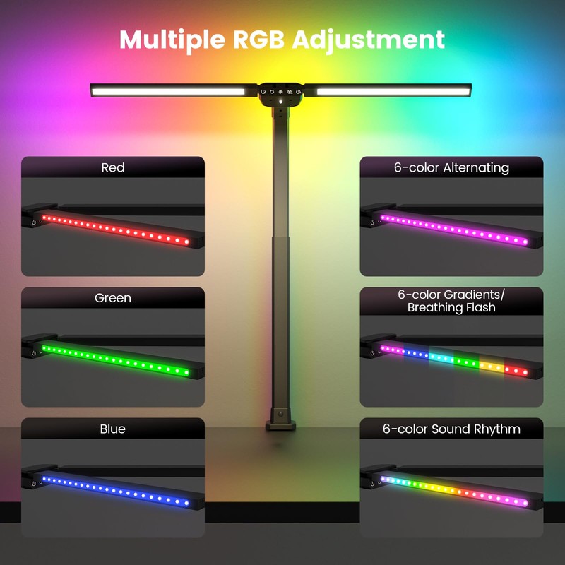 SIBRILLE Upgraded LED Desk Lamp for Home Office with RGB,