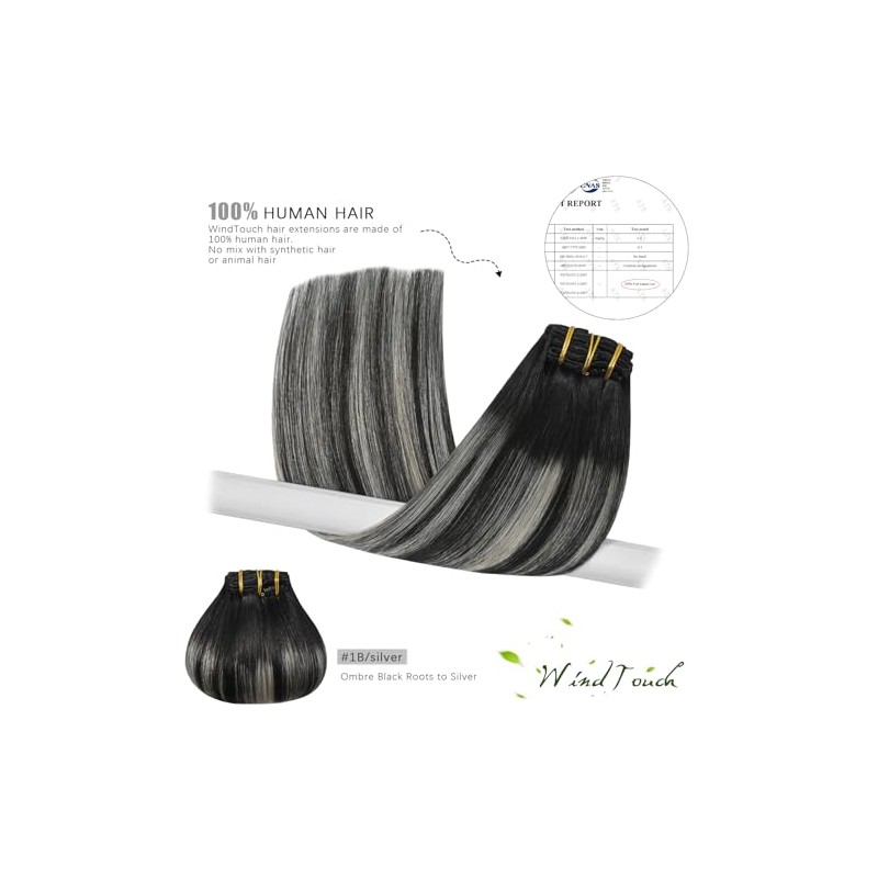 WindTouch Extensiones de Cabello con Clip Extensiones de Cabello Humano