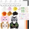 Seenelling 31 Pcs DIY Therian Mask Kit Blank Cat Mask