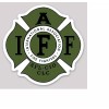 2 Inch Non-Reflective IAFF Dark Green Black Letters Firefighter Maltese Sticker