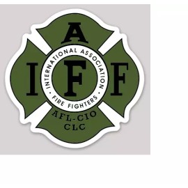 2 Inch Non-Reflective IAFF Dark Green Black Letters Firefighter Maltese Sticker