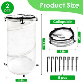 2 Pack Pop Up Mini Greenhouse for Raised Garden Bed Portable PVC Spring-Up Popup Greenhouse Plant Protector and Frost Cover for Young Tomato Plants & Other Plant Seedlings for Frost Rain Proof (black)