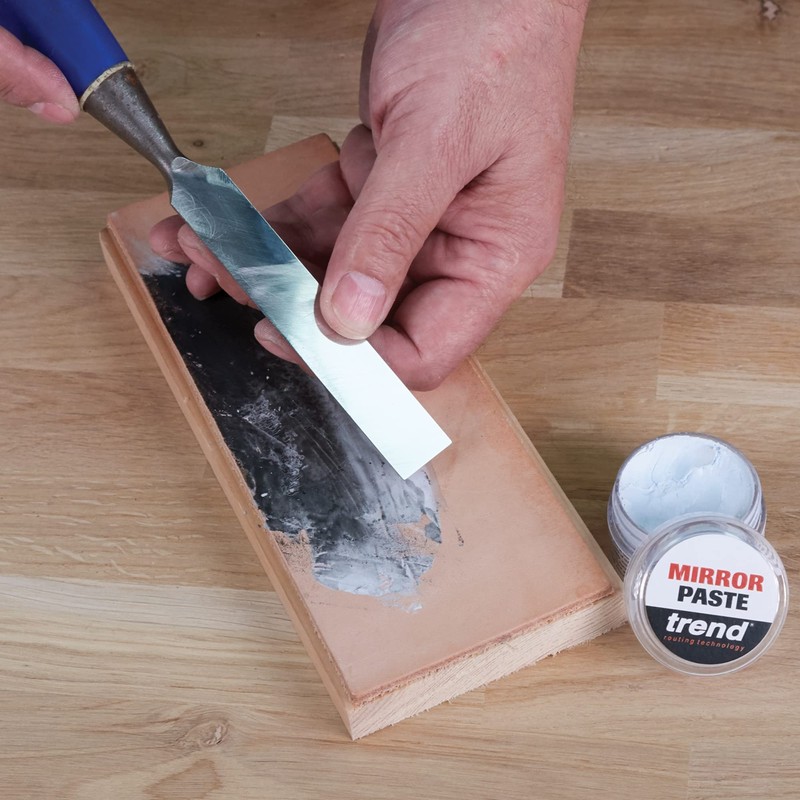 Trend Ultra Fine Mirror Paste & Premium Leather Strop, Hone