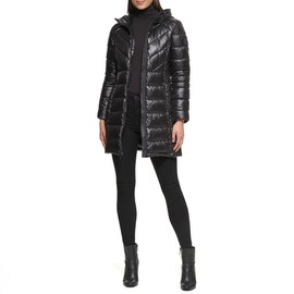 Kenneth Cole Women's Puffer Jacket, Full Zip Black, X-Small