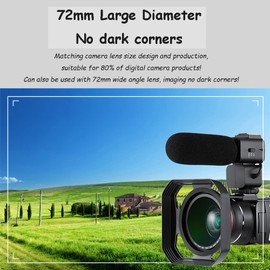 37mm-72mm Camera Lens Hood, Lens Hood Sun Shade/, Reduces Lens and Glare for Digital Video Camera and Camcorder