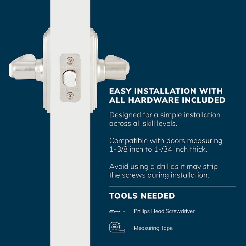 Delaney Callan Hardware Artino Privacy Door Handle, Fits Door 1-3/8