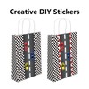 16 PCS DIY Checkered Racing Treat Bags,Black and White Goodie