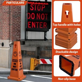 VILMON 8 Pack DO NOT ENTER Traffic Cones, 26 Inch Safety Sign Cones with Heavy Rubber Base, 4-Sided Warning Message for Crowd Control, Event Security, Restricted Areas
