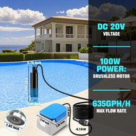 Water Transfer Pump Compatible with Makita 18V Battery,30L/min,lift 15FT,Max 7A Powered Water Pump, Deep Well Submersible Water Pump For Garden, Camping, Kiddie Pool, Fish Tank(No Battery)