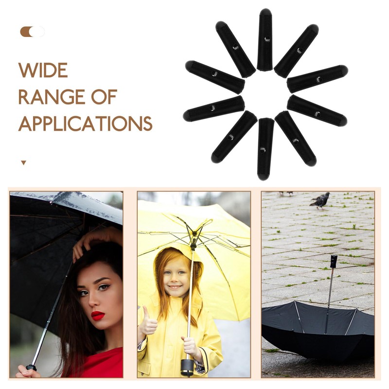 OSALADI 10pcs Foldable Umbrella Tail Bead Metal Umbrella Bone Covers