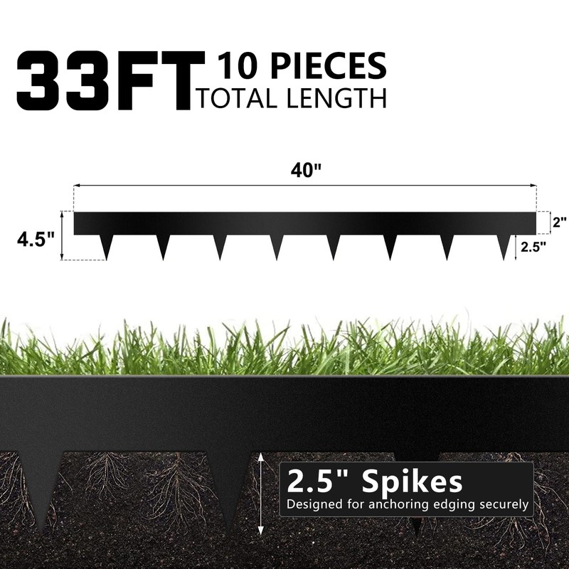 Worth Garden 10-Pack Corten Steel Landscape Lawn Edging - 5in