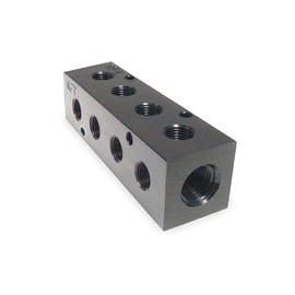 Pneumadyne M30-375-4-90, Manifold, 90 Degree Ports, 4-Station, 1/2 NPT Input, 3/8 NPT Output