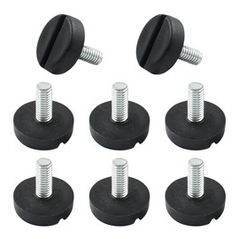 Leveling Foot Fixed Leg Furniture Adjuster Leveling Pad Adjustable Black Leveling Feet Furniture Moving Pad M6x13mm Set of 8 Screw Leveling Feet Levelers with Screws Black