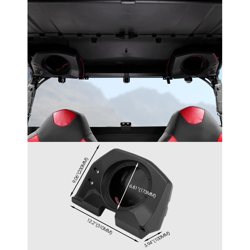 A & UTV PRO Rear Roof Speakers Pods for Polaris