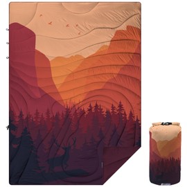 KawaGebo Kamp Outdoor Puffy Camping Blanket, Lightweight Windproof Warm Stadium Blanket, Packable Travel Camping Quilt for Cold Weather，Hiking, Backpacking,Sleeping, Hammock, Adventure 78"x 56"