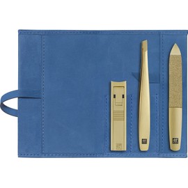 ZWILLING TWINOX Gold Edition Maniküre Pediküre Set 3-teilig, Reiseset Nagelpflege, Blau