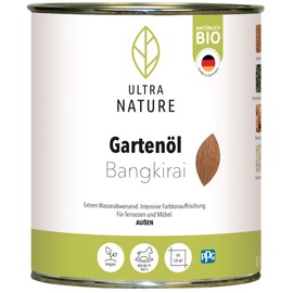 ULTRA NATURE Bangkirai Garden Oil, Vegan, Organic, Solvent-Free, Furniture Oil, 0.75 L
