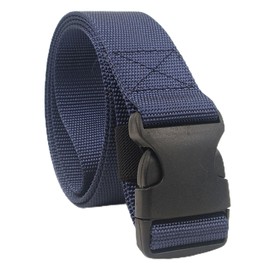 Supertool Unisex Nylon Canvas Belt Outdoor Military Belt with Plastic Buckle Adjustable Webbing Belt for Men and Women, blue, 110
