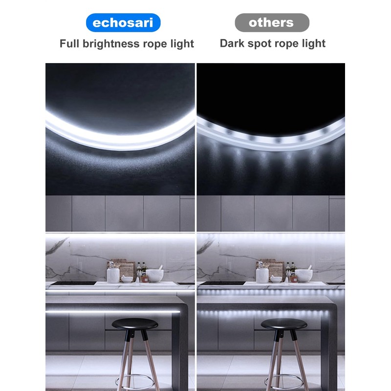echosari 33Ft Neon Rope Lights, 1200 LED Strip Lights with