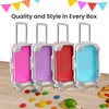 Hammont Mini Suitcase Party Favor Box - Plastic Rolling Mini