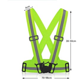 Reflective Cycling Vest Elastic Adjustable Reflective Safety Vest for Cycling Running Walking Jogging Motorcycle (Green)