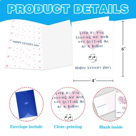 JUESMOS Stepdad Father's Day Card from Stepson Stepdaughter Happy Fathers Day Cards for Bonus Dad Funny Greeting Card for Stepdad from Bonus Son Daughter