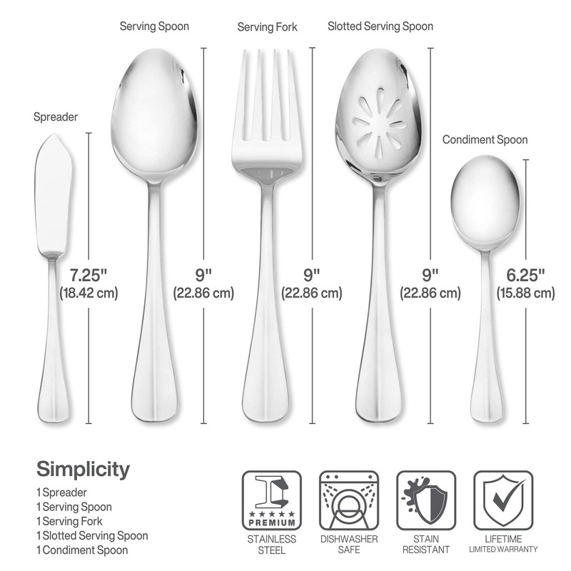International Silver Simplicity 53-Piece Stainless Steel Flatware Set with Serving