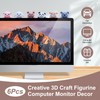 New 6Pcs Creative 3D Craft Figurine Computer Monitor Decor,Tv and
