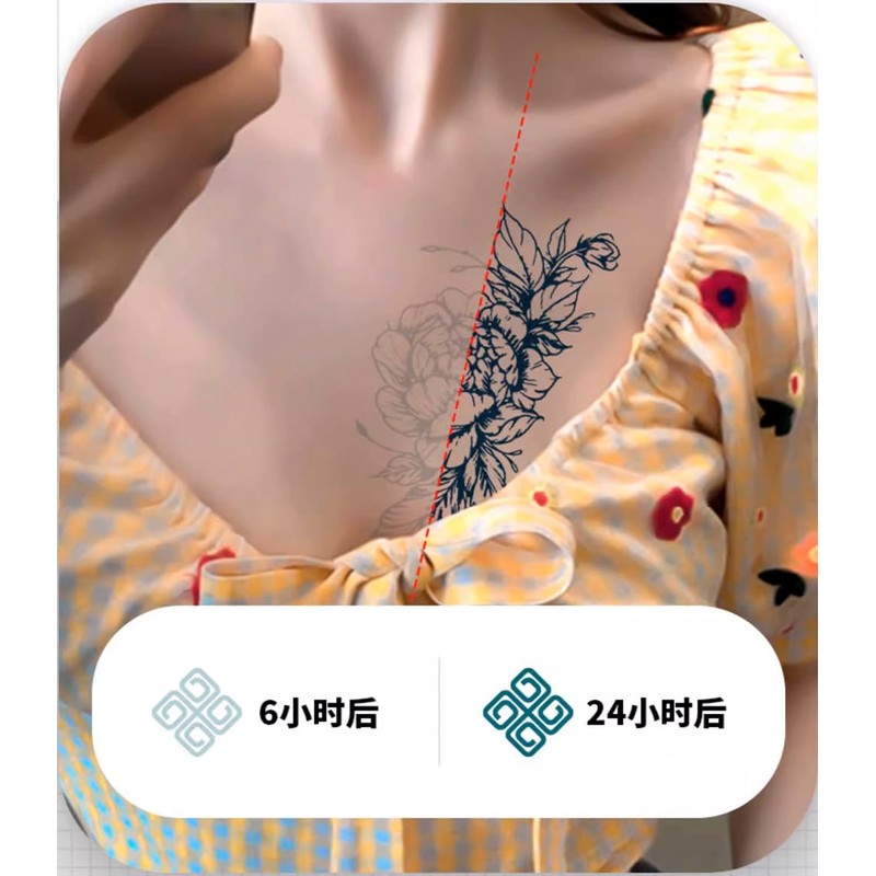 Jagua Tattoo Stickers, 2 Weeks Disappearing Henna Tattoos Real Dragon