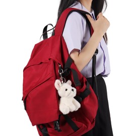 Apricot Lamb Dog Cute Keychain Soft Stuffed Plush Keychain Toy for Kids Backpack Purse 12cm, White