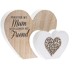 The Leonardo Collection LP43426 Plaque | Double Heart Mum Sentiments | 1 Piece-22x3x16 cm Accessory, Multicolored