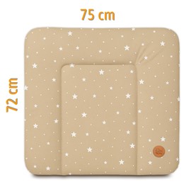 Changing Mat Washable and Waterproof 75 x 72 cm - Changing Mat for Laying on Changing Table Changing Table Changing Table or Washing Machine Changing Mat 75 x 72 cm Beige with White Stars