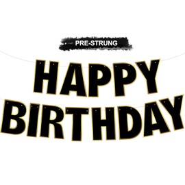 RICHHHA Pre-Strung Happy Birthday Banner Happy Birthday Backdrop Sign Garland Rainbow Party Supplies Holiday Decorations for Women Men Boys Girls NO-DIY Macaron